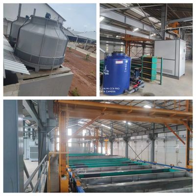 Buon prezzo Linea di trattamento anodizzante di profili di alluminio di grado industriale con capacità di 150 T/M Spessore della pellicola 8-12μm e lunghezza massima del profilo 6500mm in linea