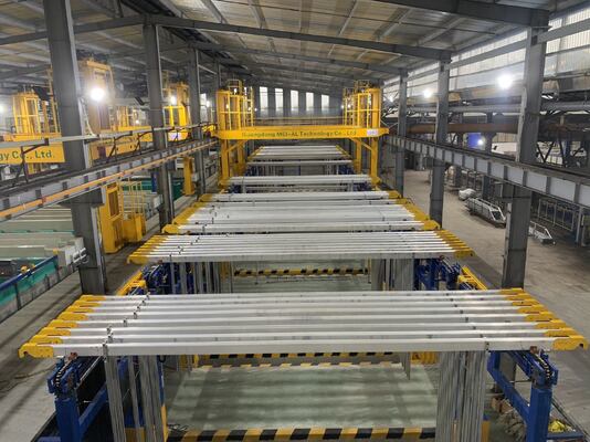 Prezzo buono Linea di produzione di ossidazione di capacità di 200 T/mese con controllo e monitoraggio a distanza e spessore della pellicola anodizzante da 10 a 25 μm in linea